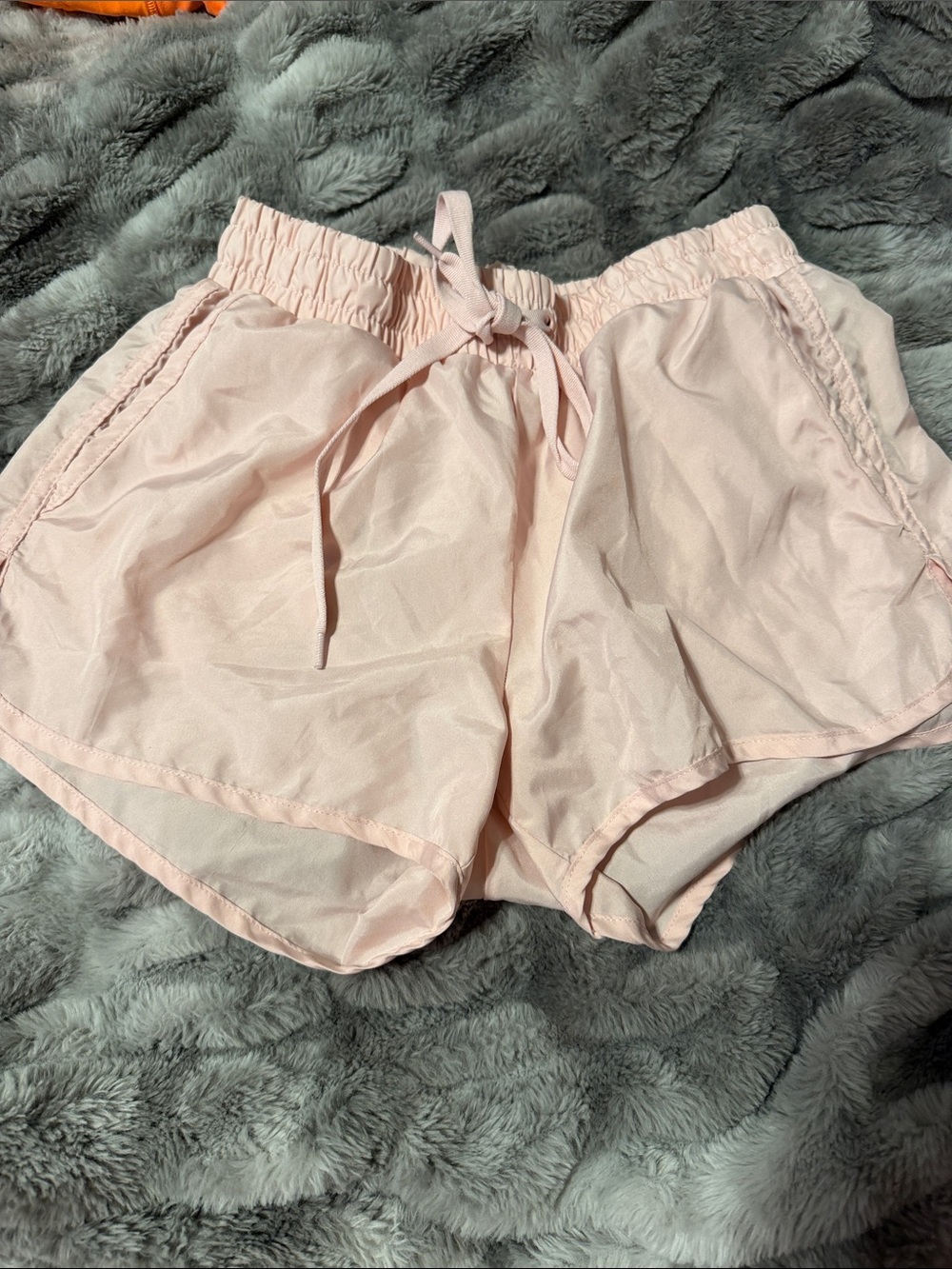 Women's Light Pink Athletic Shorts with Drawstring Waist